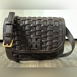 Tory Burch Britten Woven Saddle Bag